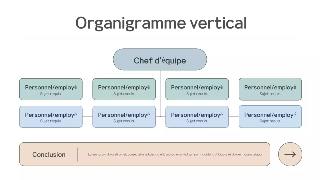 plan d'organisation vertical d'entreprise de base bleu