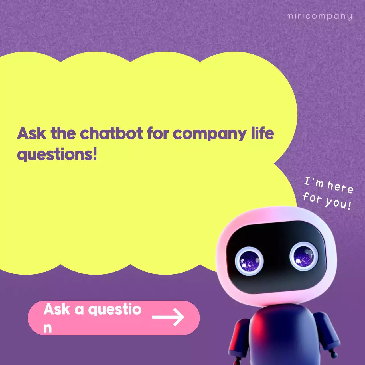 Carrossel de promoção de chatbot moderno roxo no Instagram