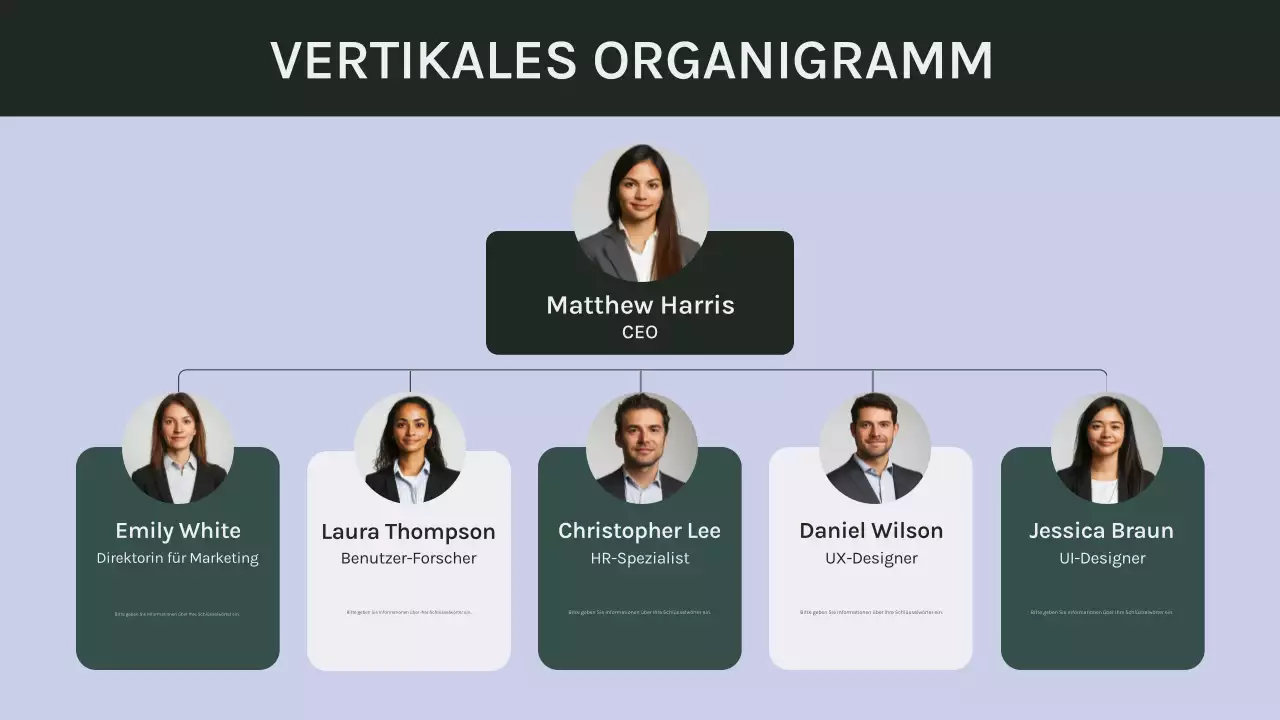 lila vertikale Grundstruktur des Unternehmens