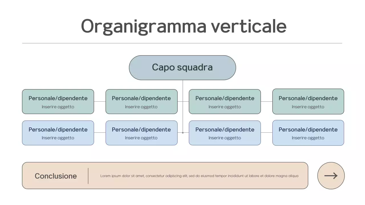 piano organizzativo verticale blue basic business
