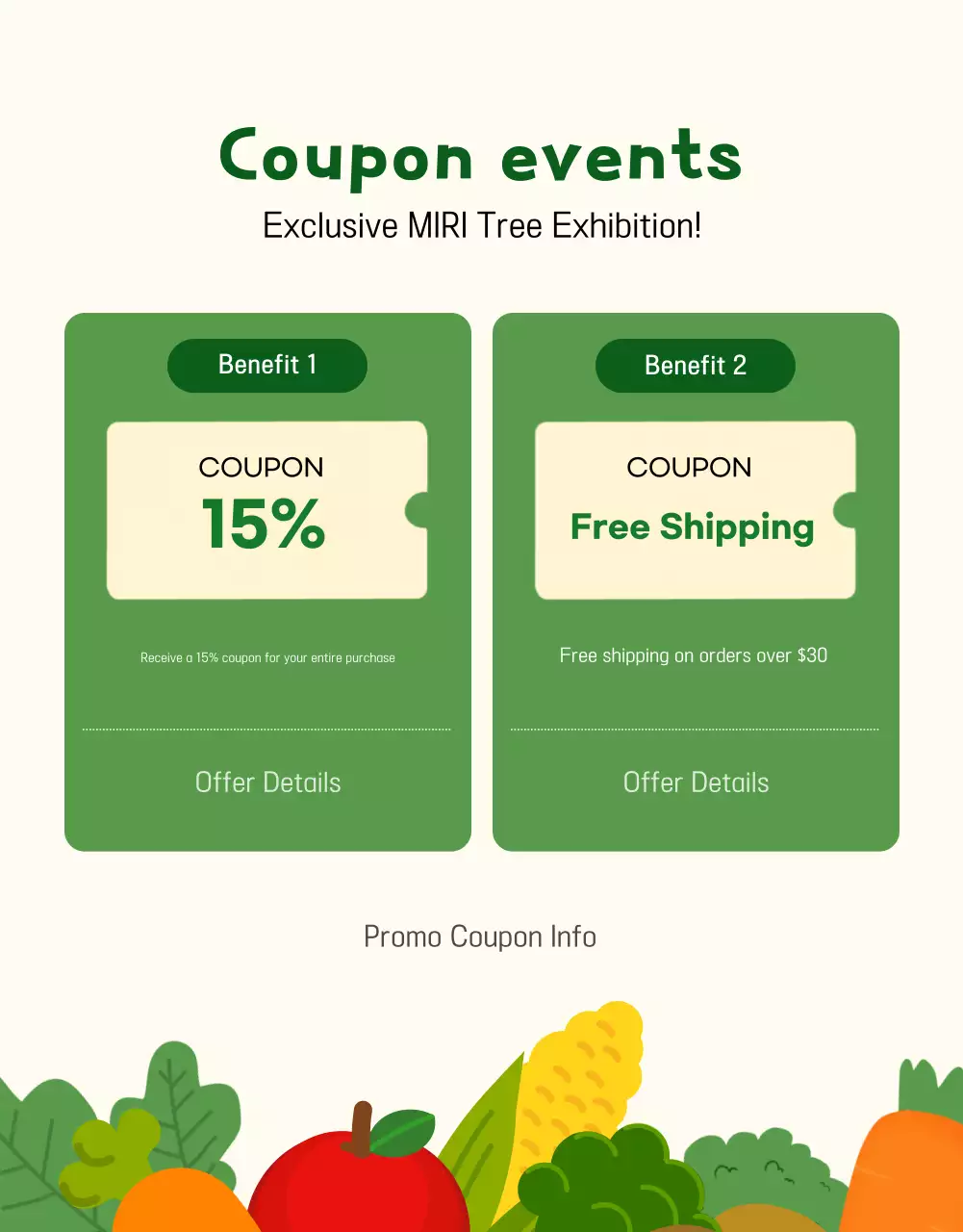 Cartaz de promoção de produtos rústicos verdes