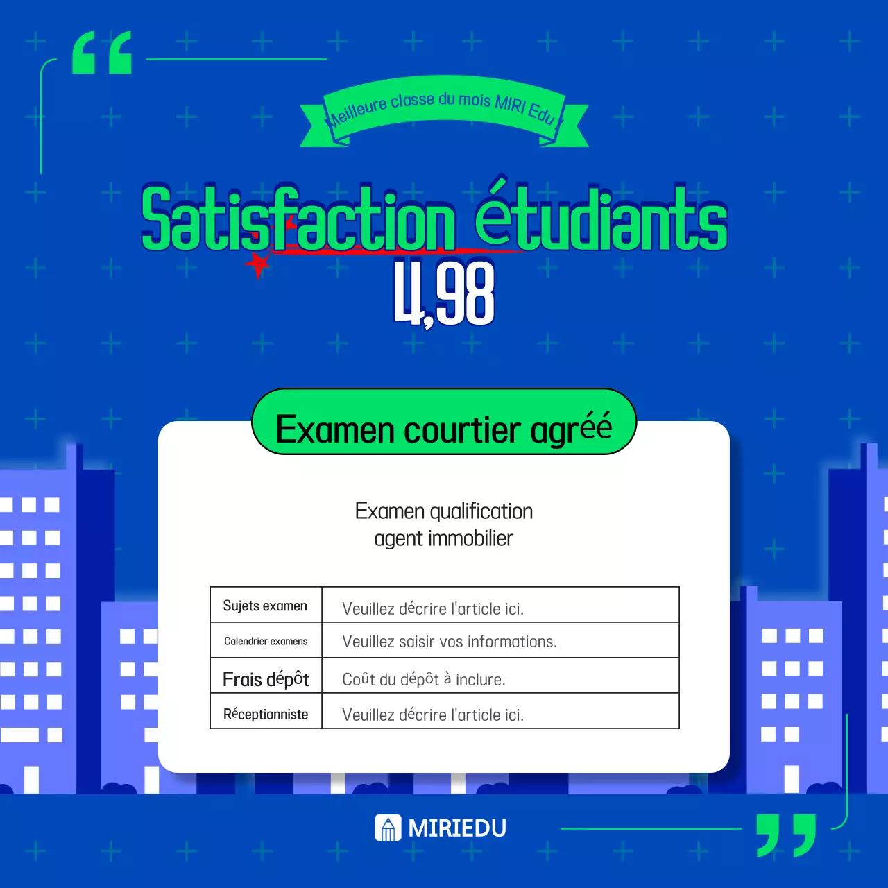 Annonces "Blue Trending" sur l'éducation en milieu de travail