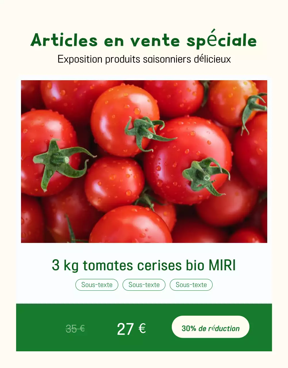 Beige Simple Produce Sale (vente de produits simples)