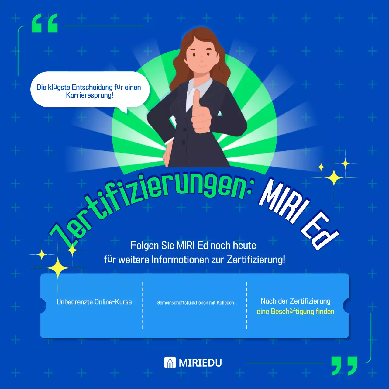 Blue Trending Workplace Education-Anzeigen