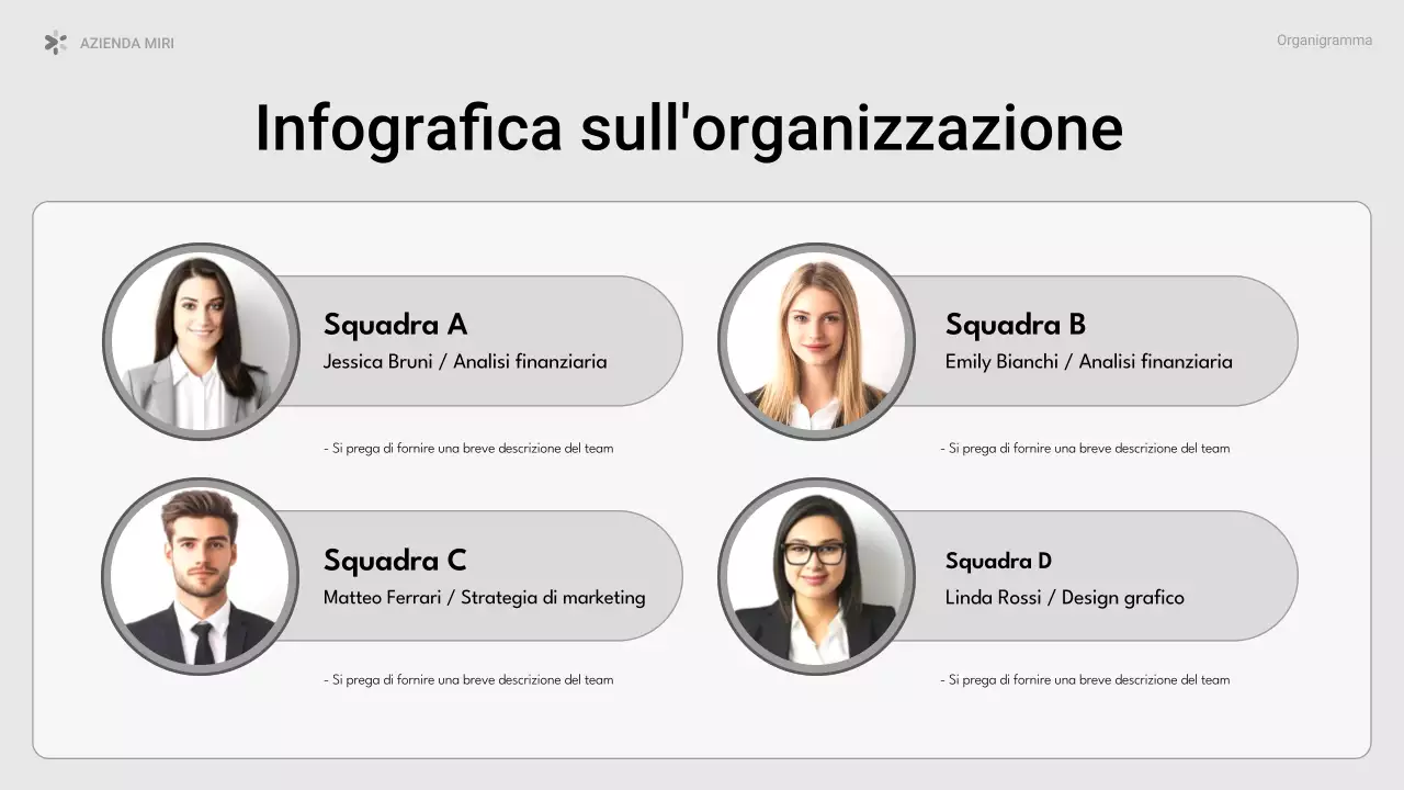 organigramma grigio moderno