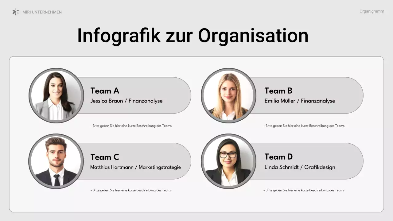 graues modernes Organigramm Layout