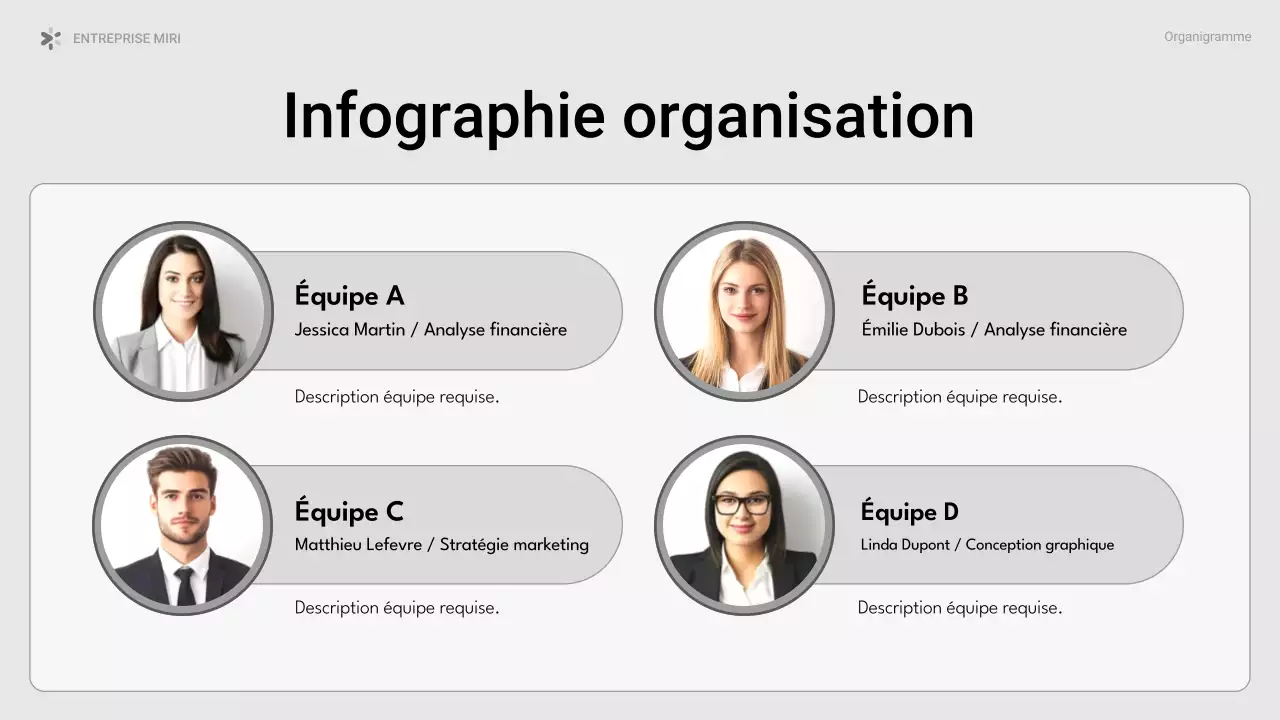 organigramme moderne gris