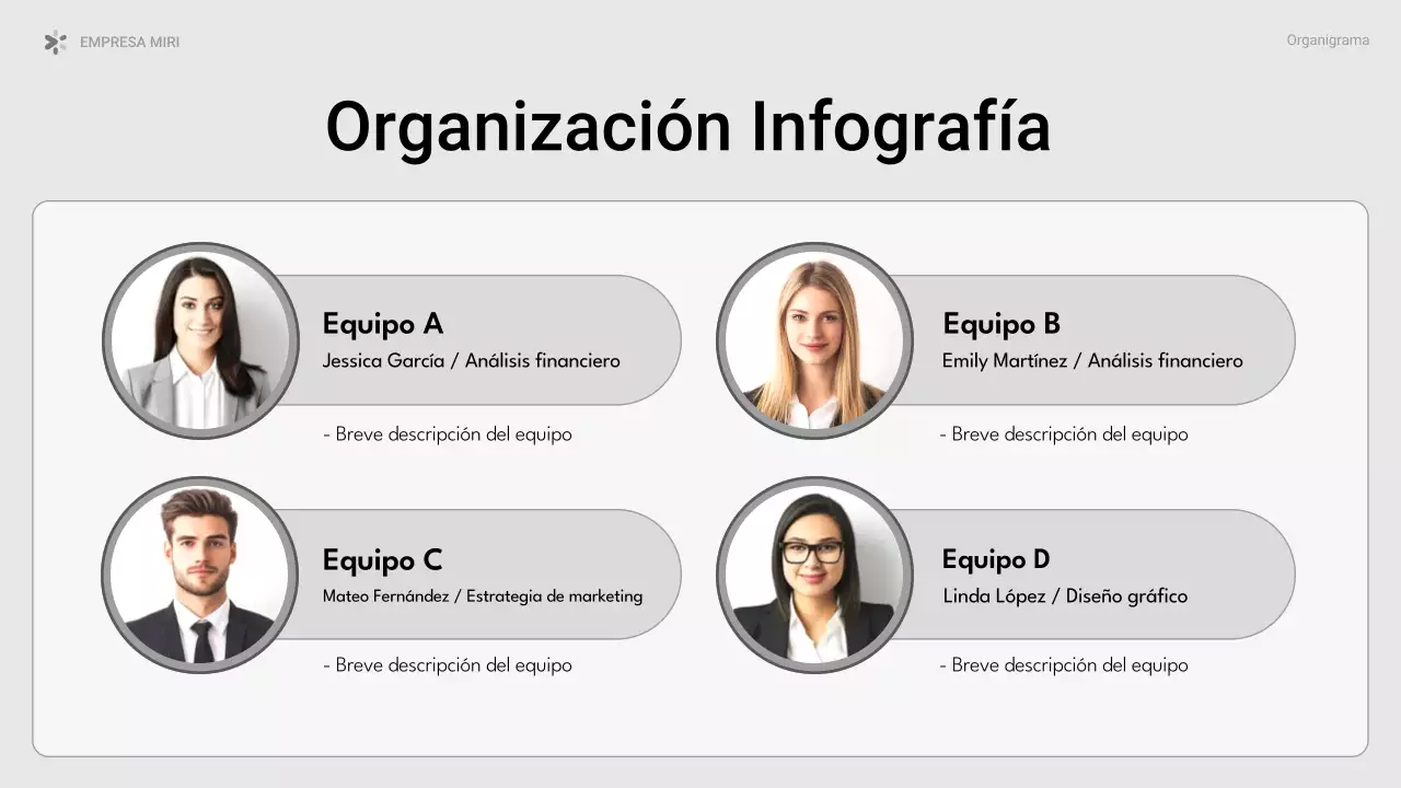 organigrama moderno gris