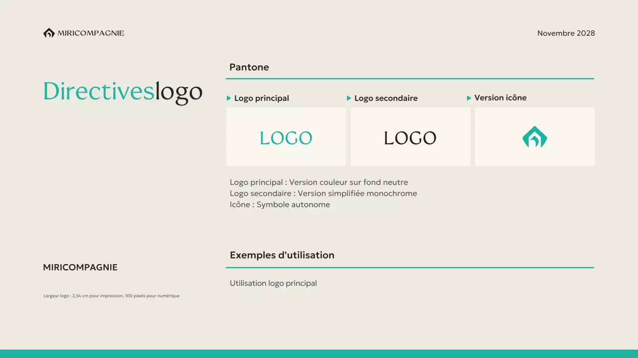 ligne directrice de la marque moderne de la menthe