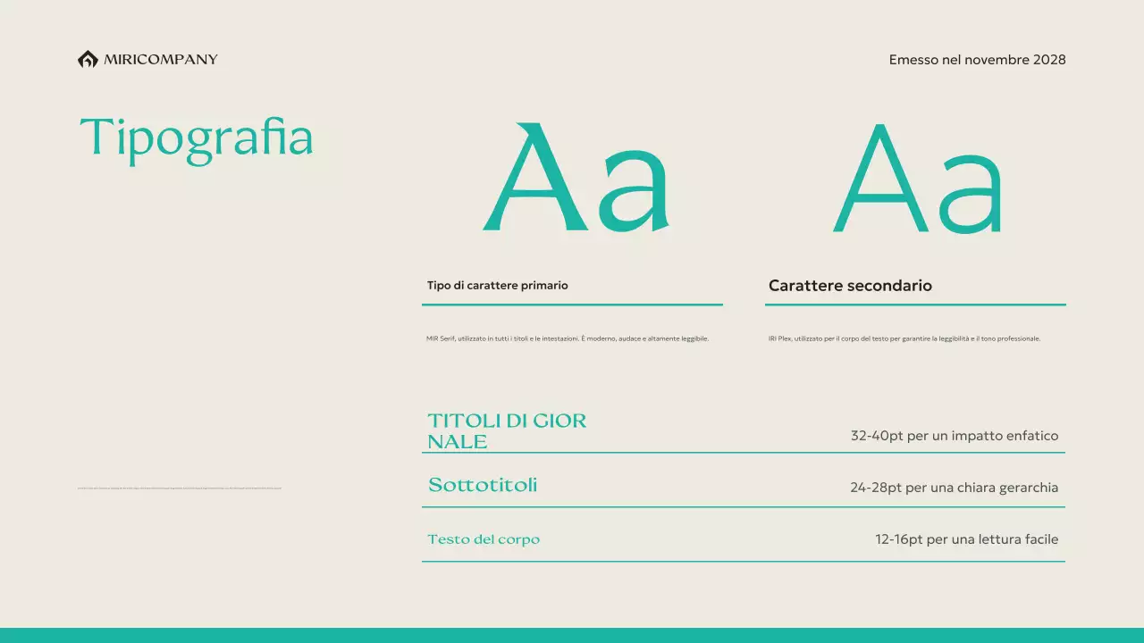 linea guida del marchio moderno menta