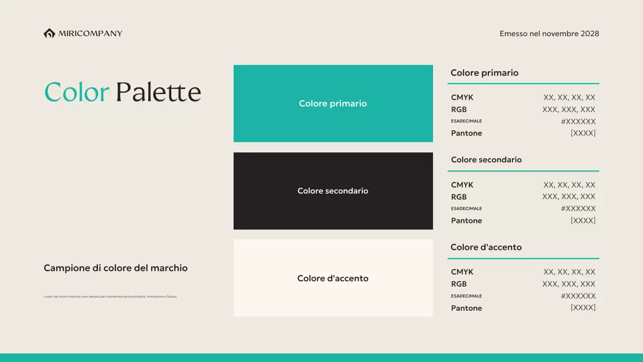 linea guida del marchio moderno menta