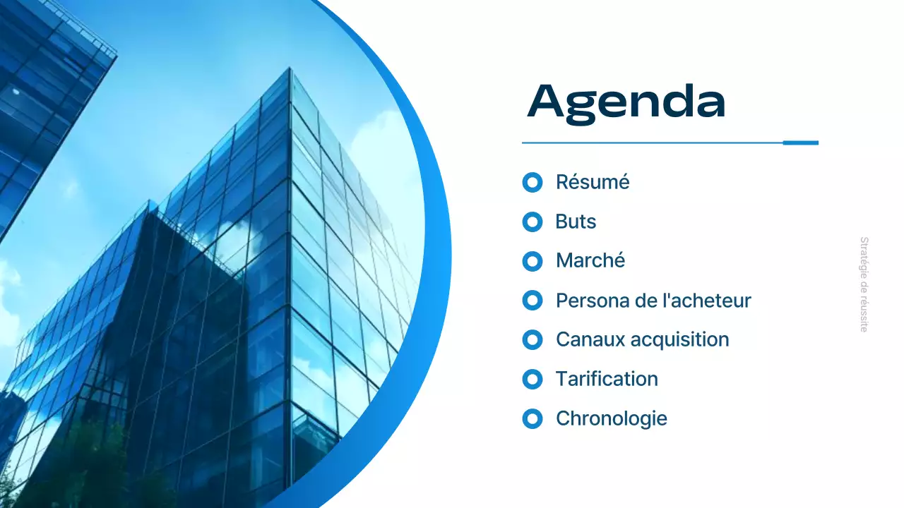 plan d'affaires pour la stratégie de marketing de blue modern