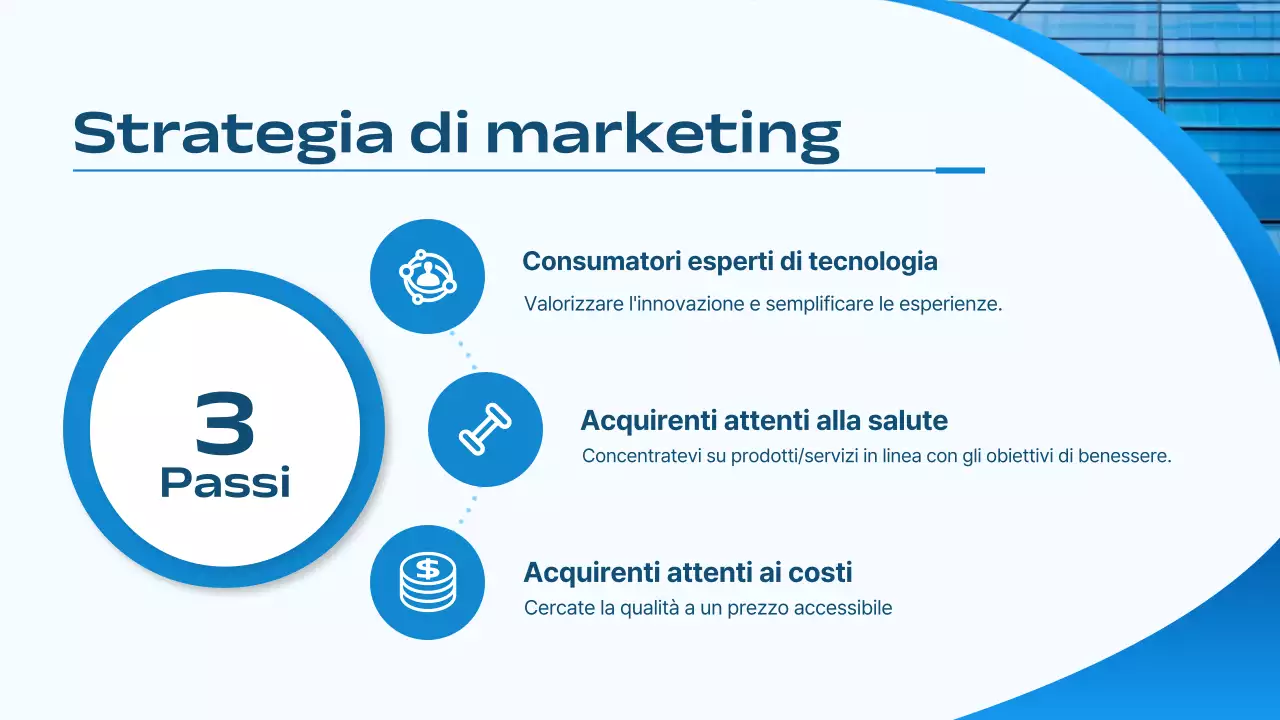strategia di marketing blu moderno piano aziendale