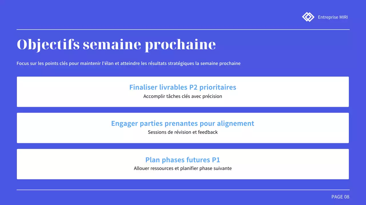 rapport d'examen de la présentation professionnelle bleue