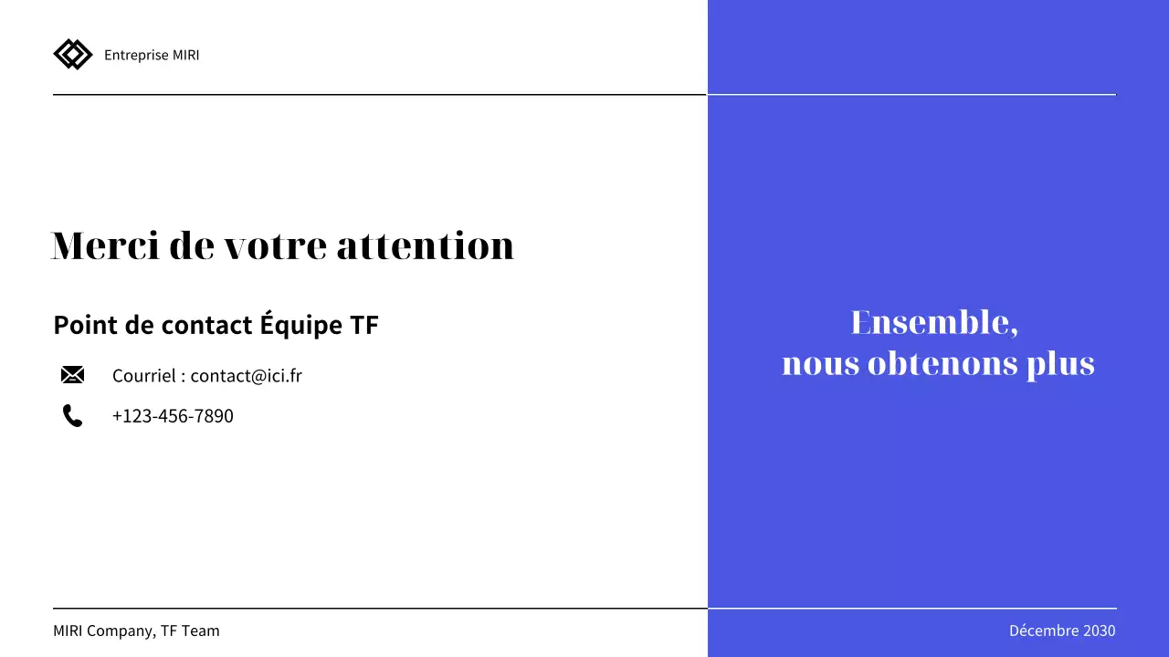 rapport d'examen de la présentation professionnelle bleue