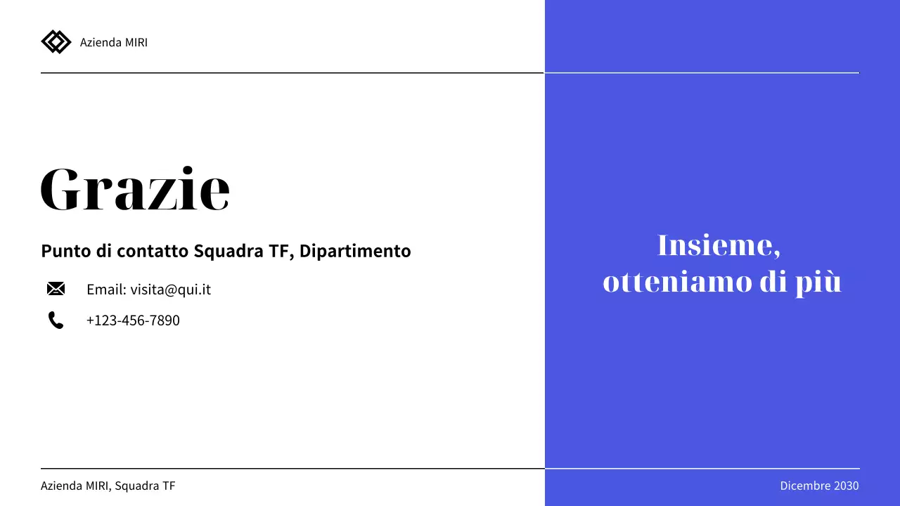 rapporto di revisione della presentazione professionale blu