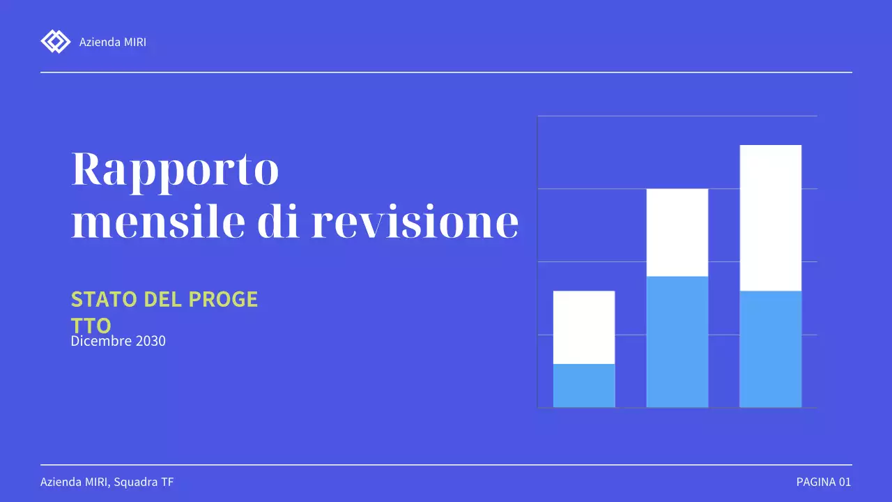 rapporto di revisione della presentazione professionale blu