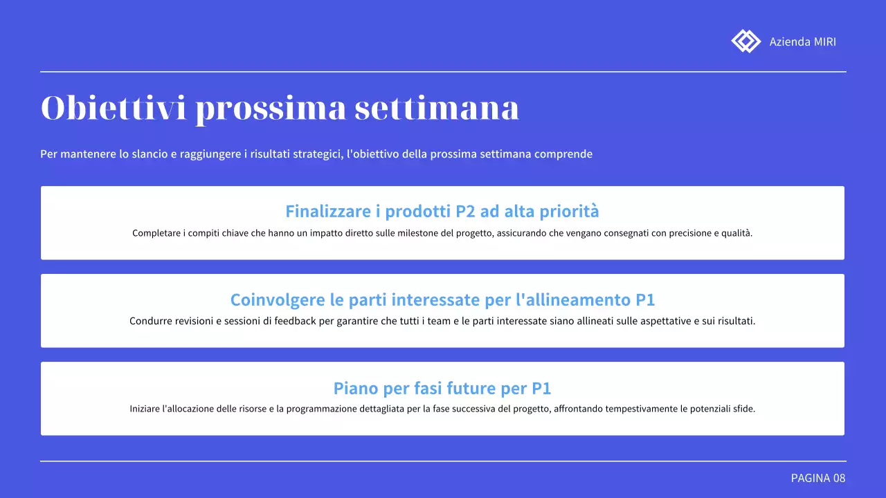 rapporto di revisione della presentazione professionale blu