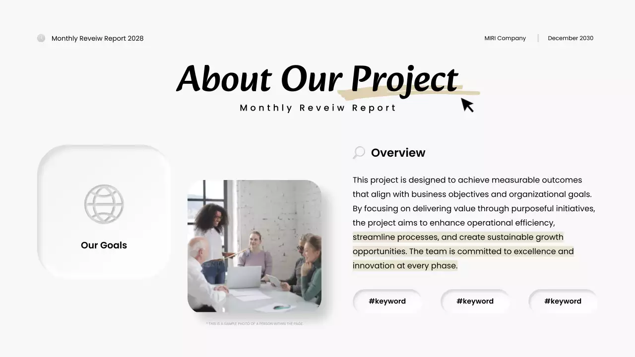 White Modern Business Report Presentation