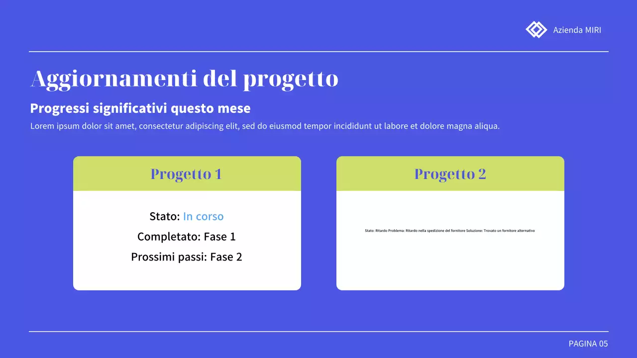 rapporto di revisione della presentazione professionale blu