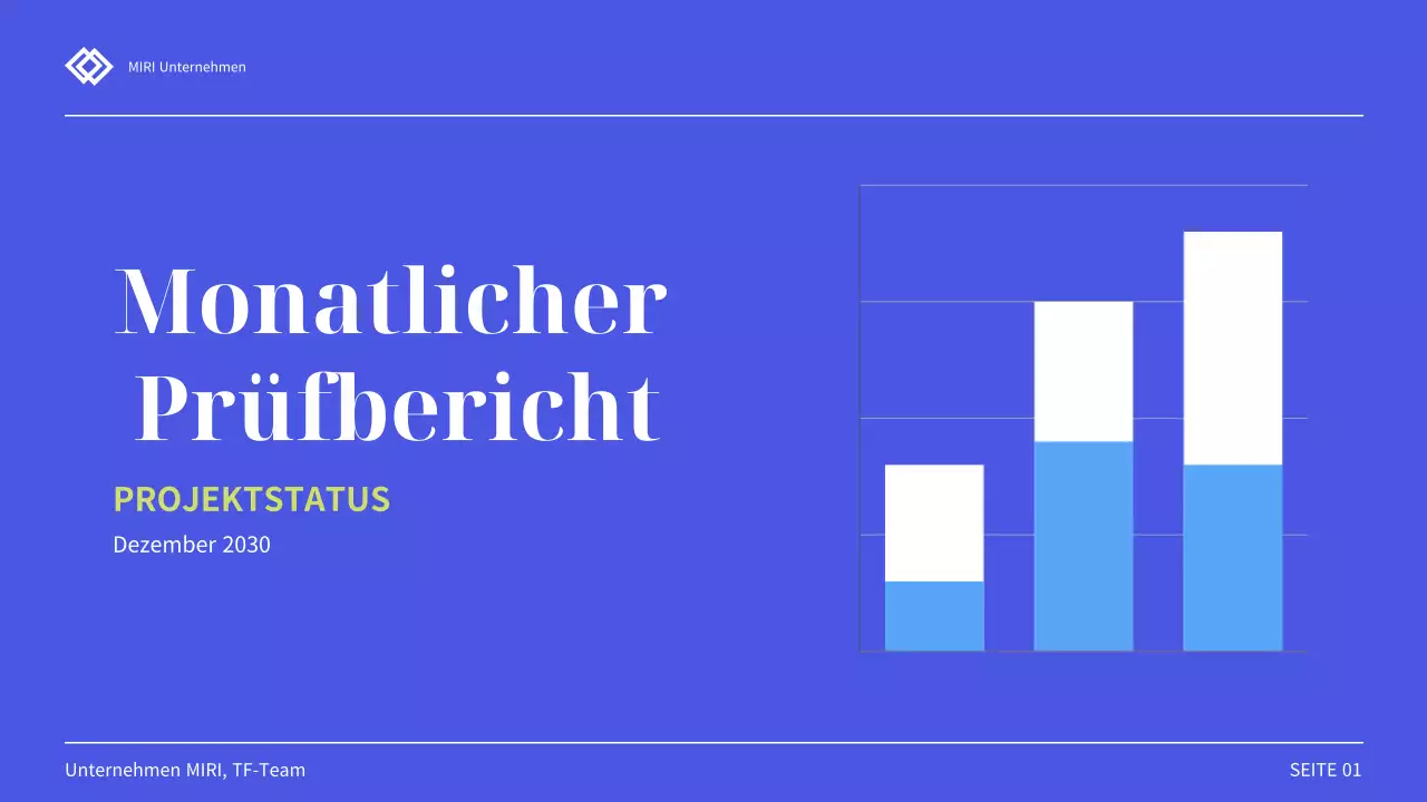 blue professional presentation review report