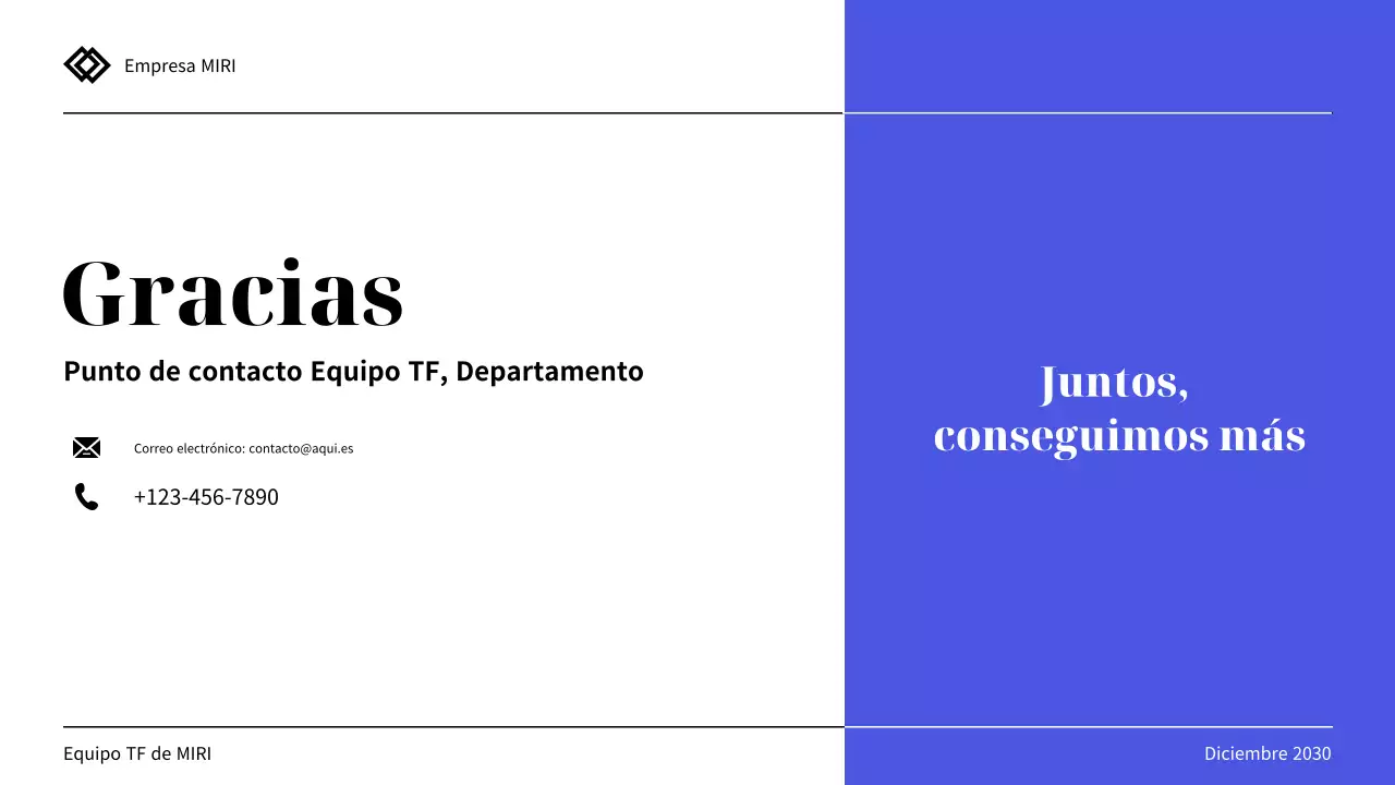 informe de revisión de la presentación profesional azul