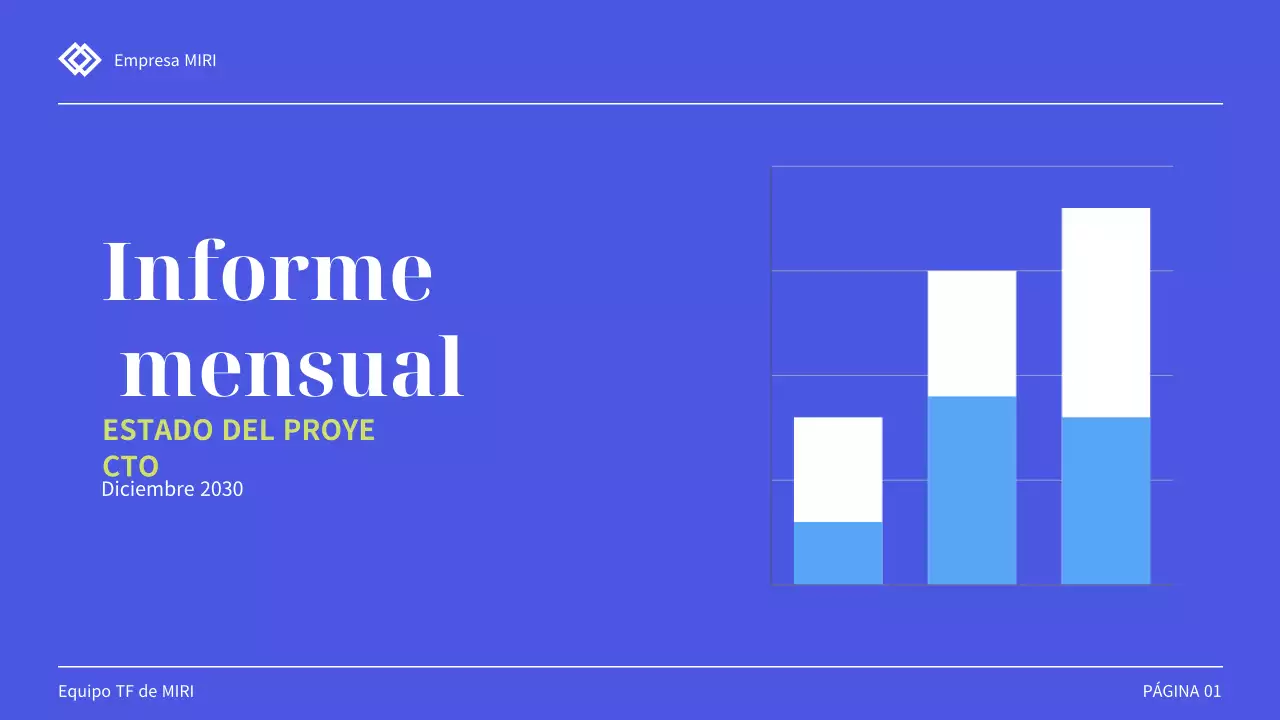 informe de revisión de la presentación profesional azul