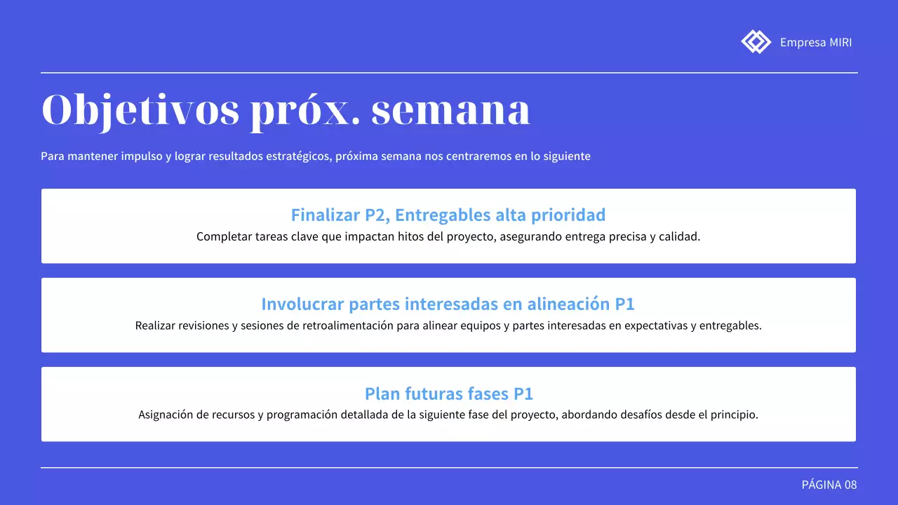 informe de revisión de la presentación profesional azul