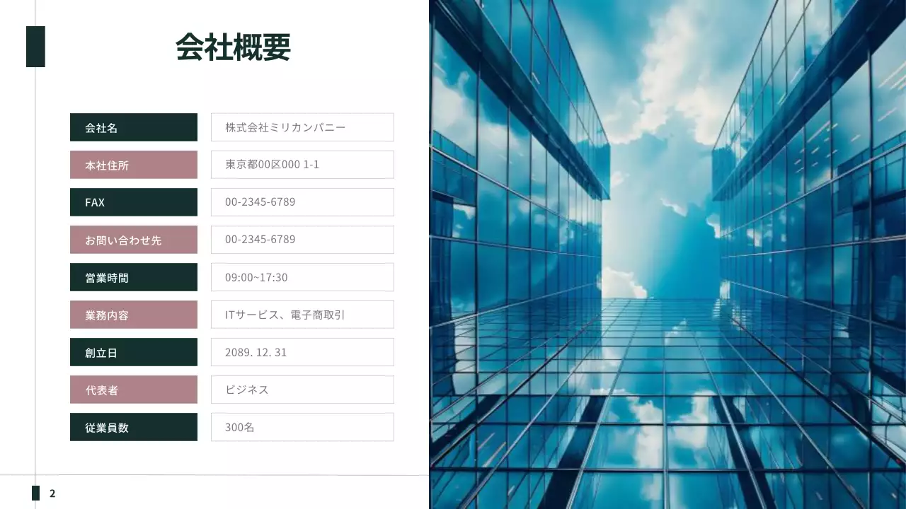緑 シンプル ビジネス 提案書 プレゼンテーション