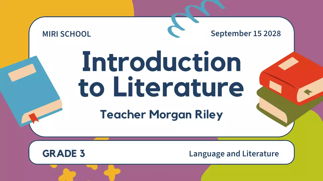 Purple Creative Literature Class Presentation