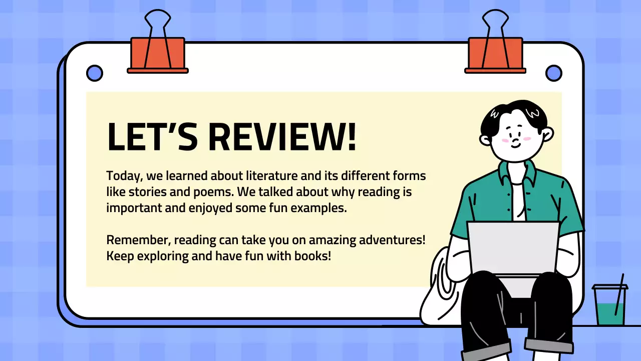 Bài thuyết trình khóa học Văn học tối giản màu xanh