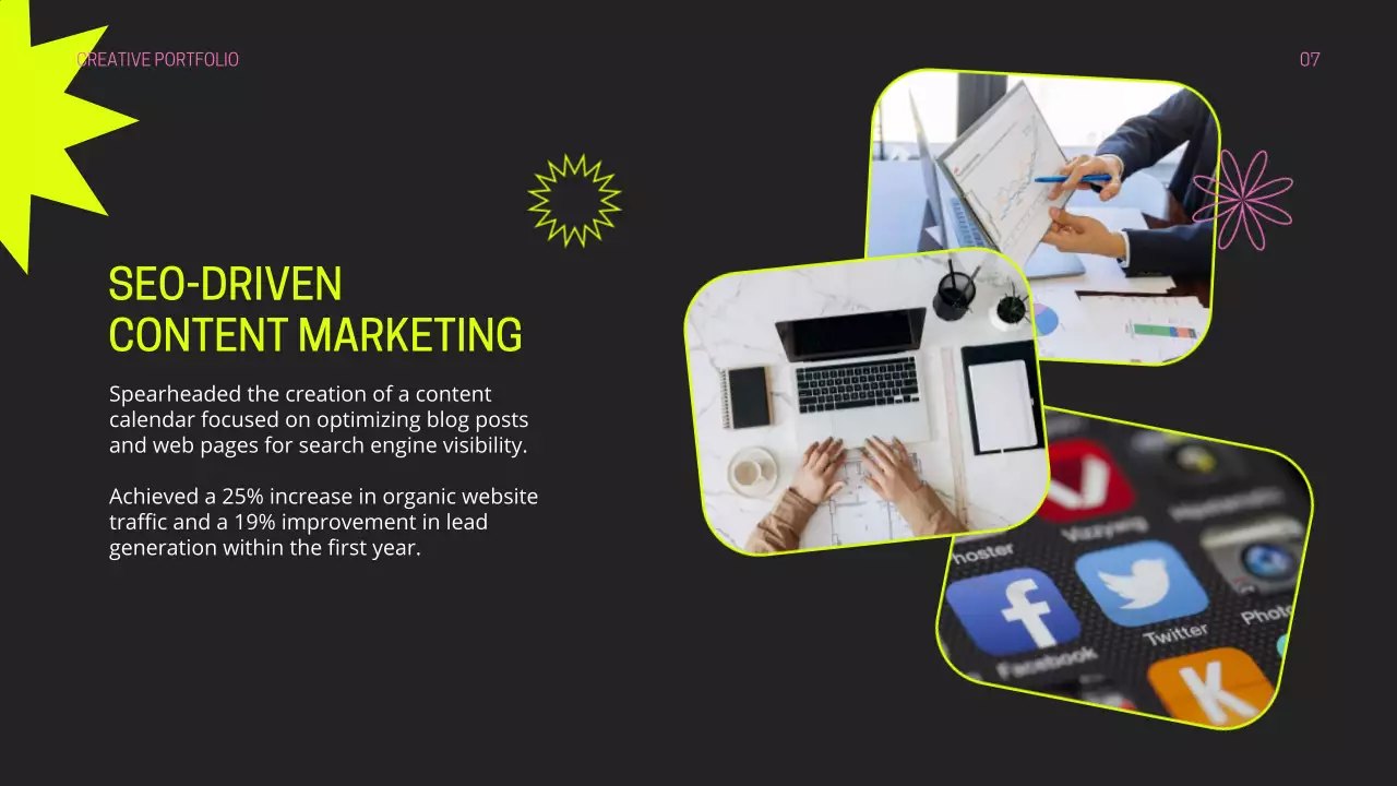 Trình bày danh mục đầu tư hiện đại Neon