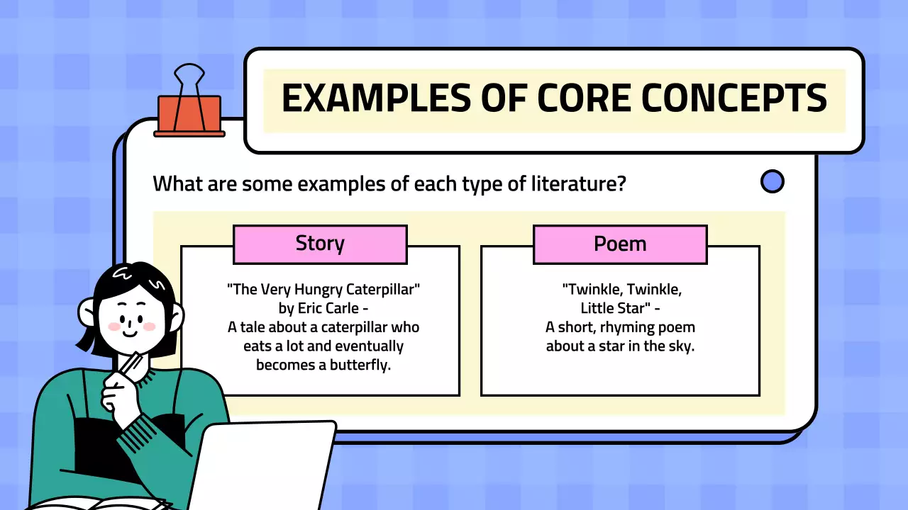 Bài thuyết trình khóa học Văn học tối giản màu xanh