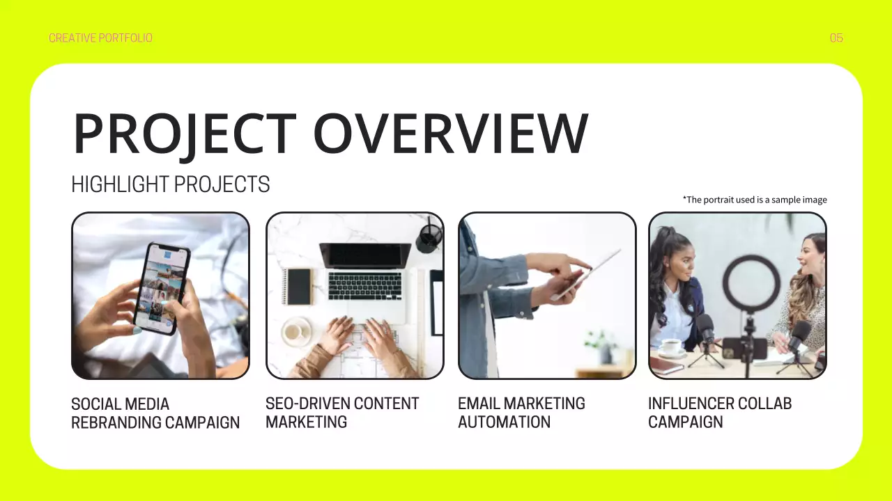 Trình bày danh mục đầu tư hiện đại Neon