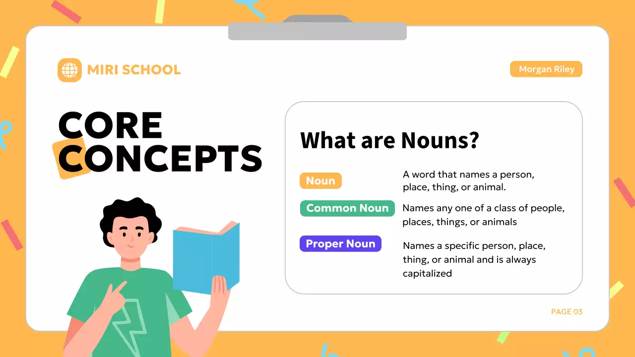 Bài thuyết trình hướng dẫn ngữ pháp đơn giản màu xanh