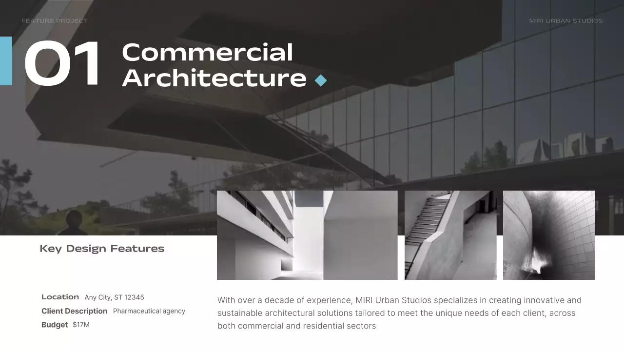 그레이 모던 건축 포트폴리오 프레젠테이션