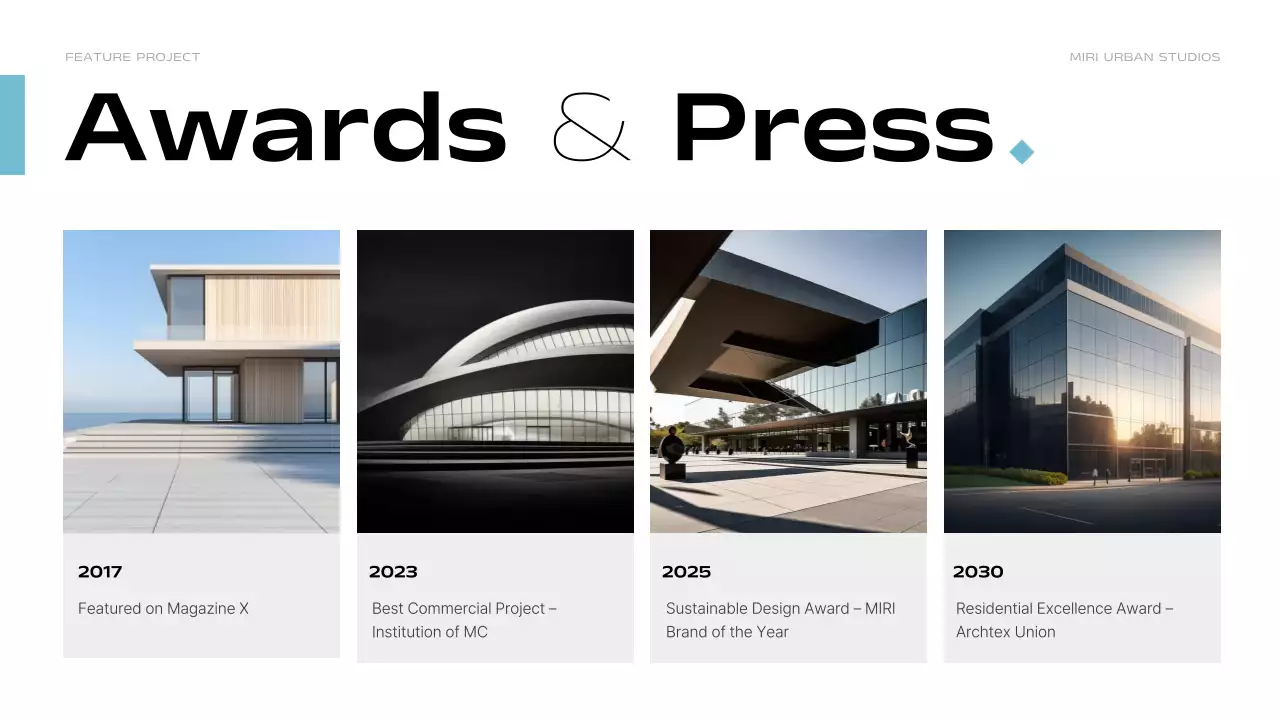 그레이 모던 건축 포트폴리오 프레젠테이션