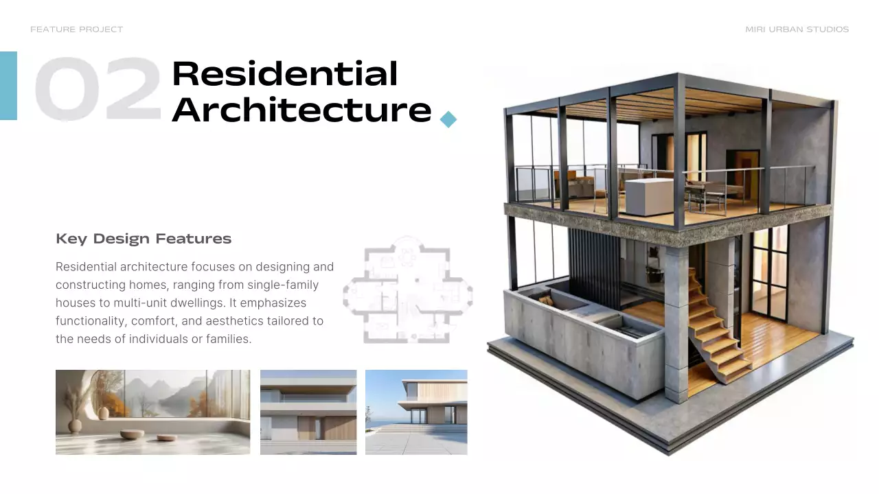 그레이 모던 건축 포트폴리오 프레젠테이션
