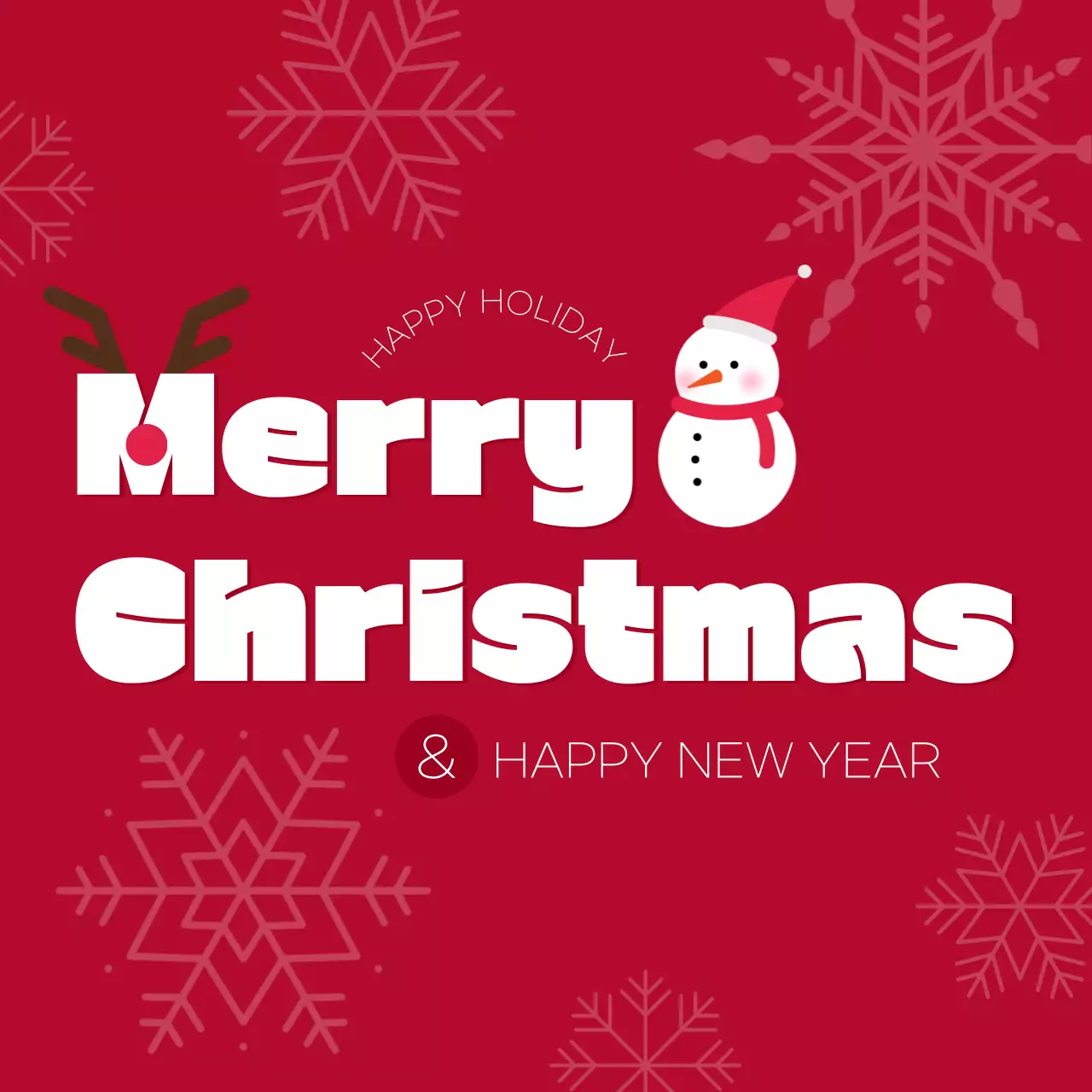 빨강 심플 크리스마스 카드