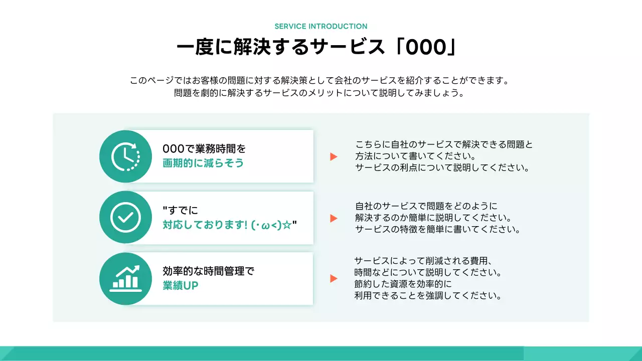 緑 モダン ビジネス ポートフォリオ プレゼンテーション