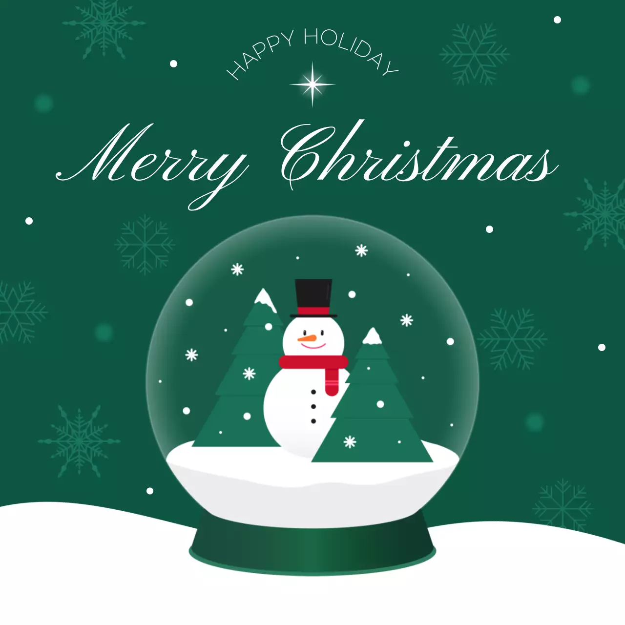 초록 심플 크리스마스 카드