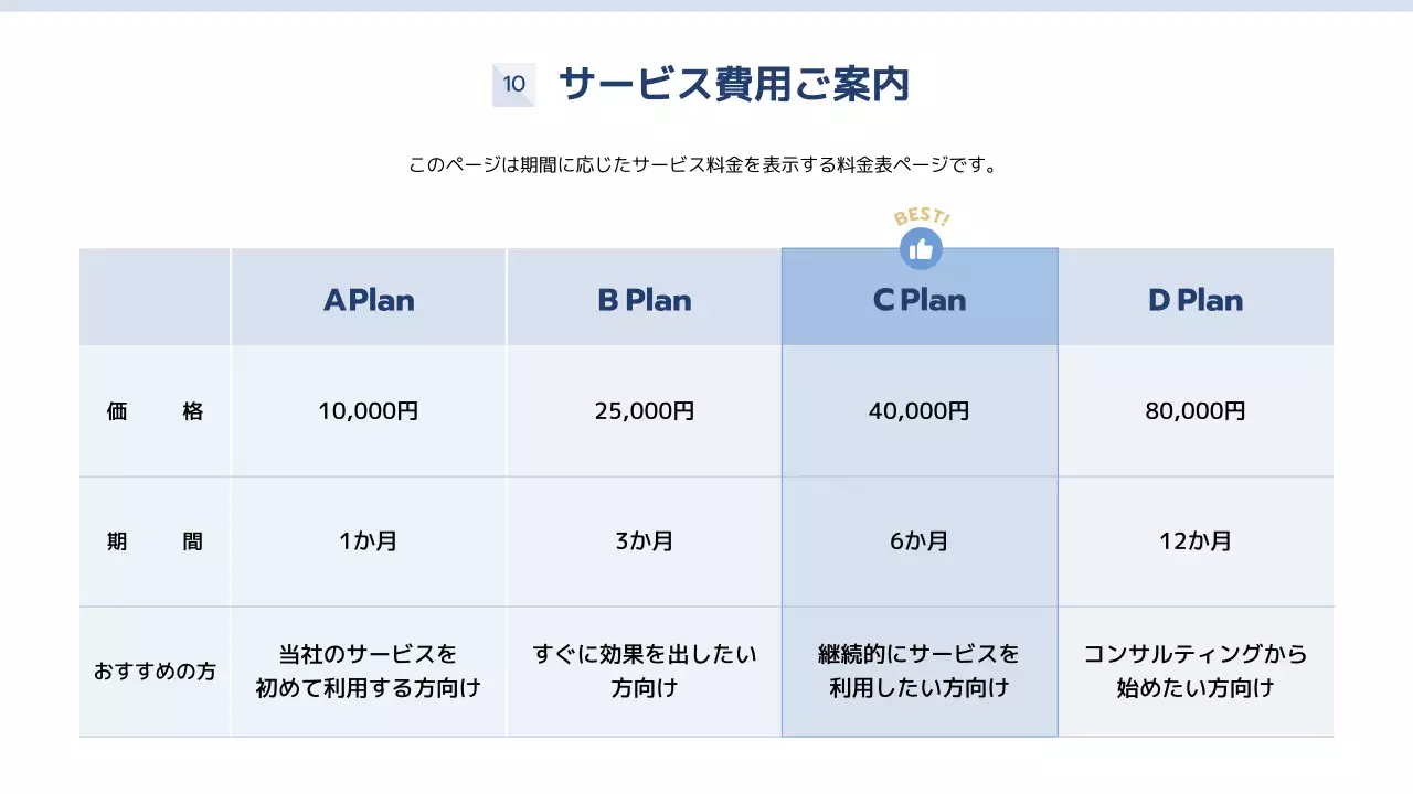 青 シンプル ビジネス 提案書 プレゼンテーション