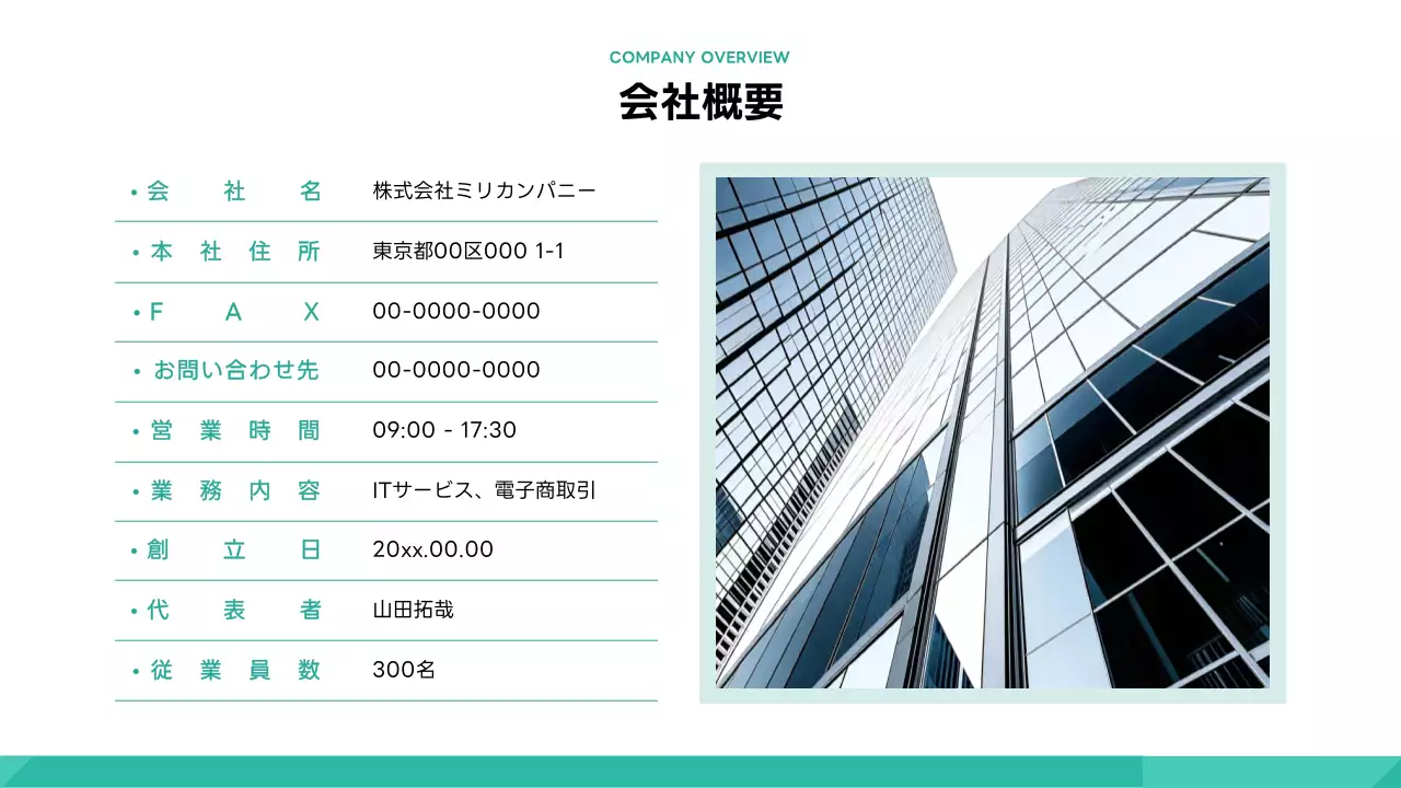 緑 モダン ビジネス ポートフォリオ プレゼンテーション