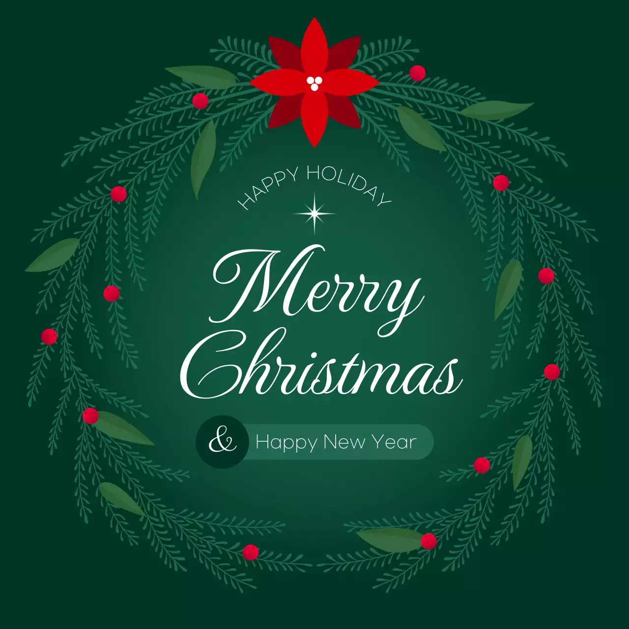 초록 심플 크리스마스 인사
