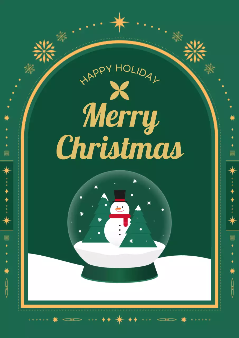 초록 클래식 크리스마스 카드