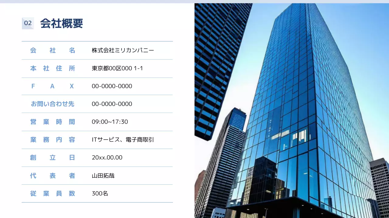 青 シンプル ビジネス 提案書 プレゼンテーション