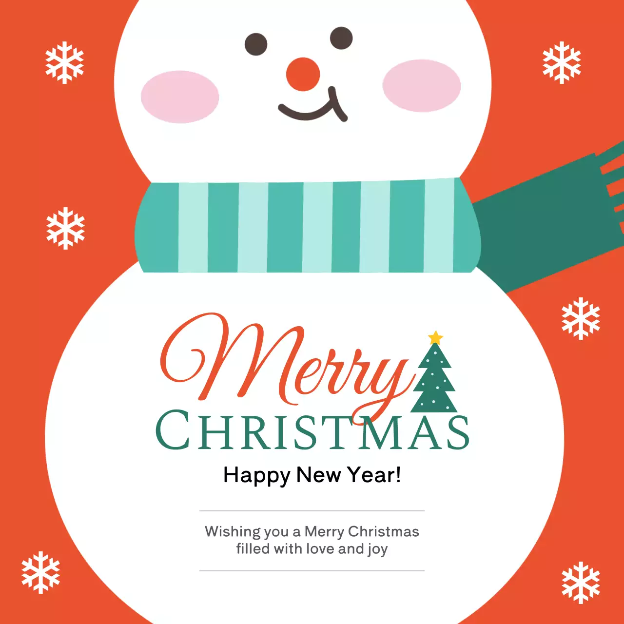 빨강 아기자기한 느낌의 크리스마스 인사말 홍보