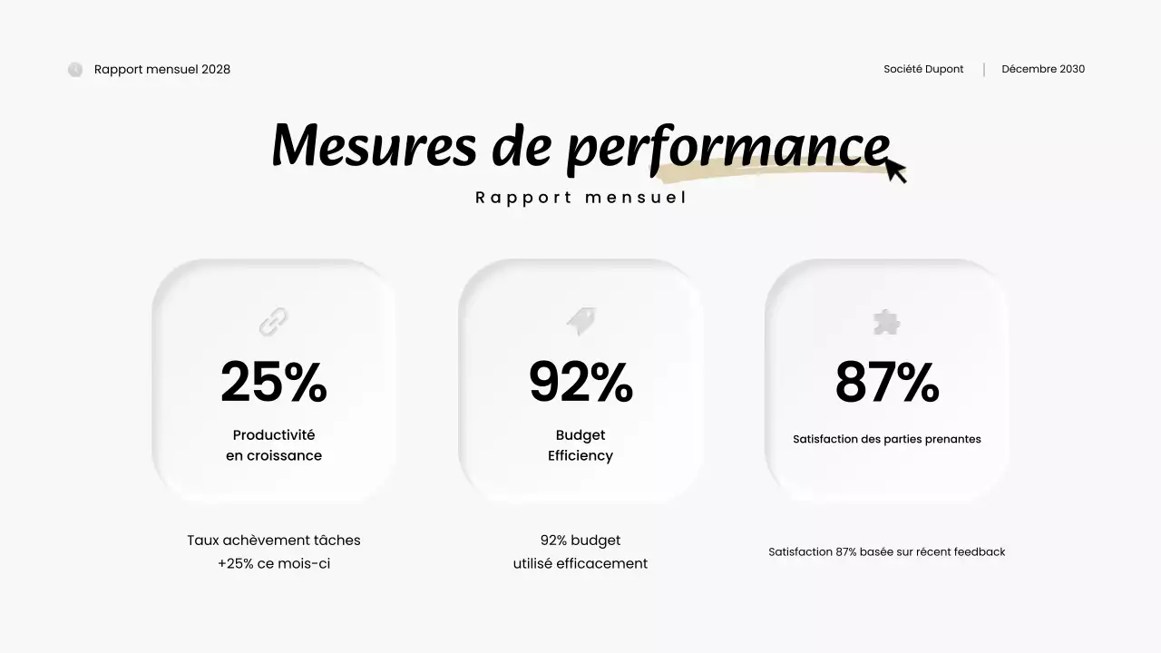 rapport mensuel moderne en noir et blanc