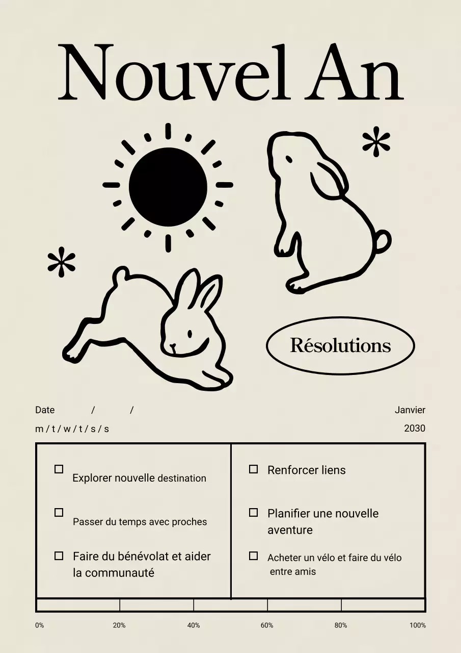 agenda vintage beige pour les résolutions de la nouvelle année