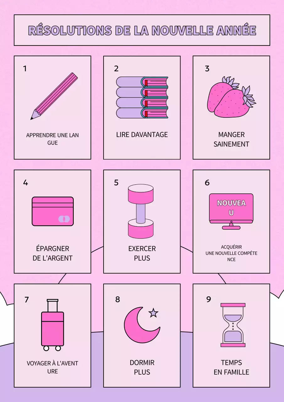 agenda rose pour les résolutions de la nouvelle année